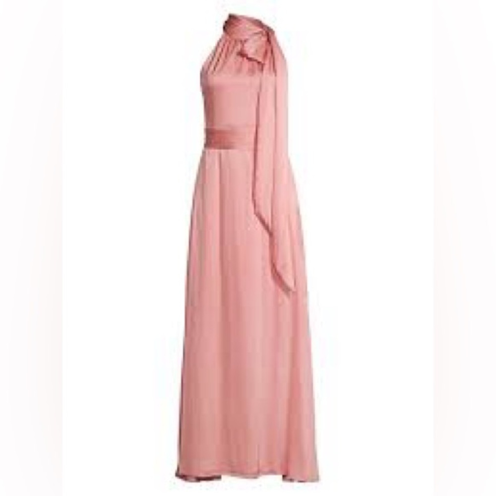 Sachin & Babi Kayla Gown Size 14 Rouge One Shoulder Halter Tie Formal Dress